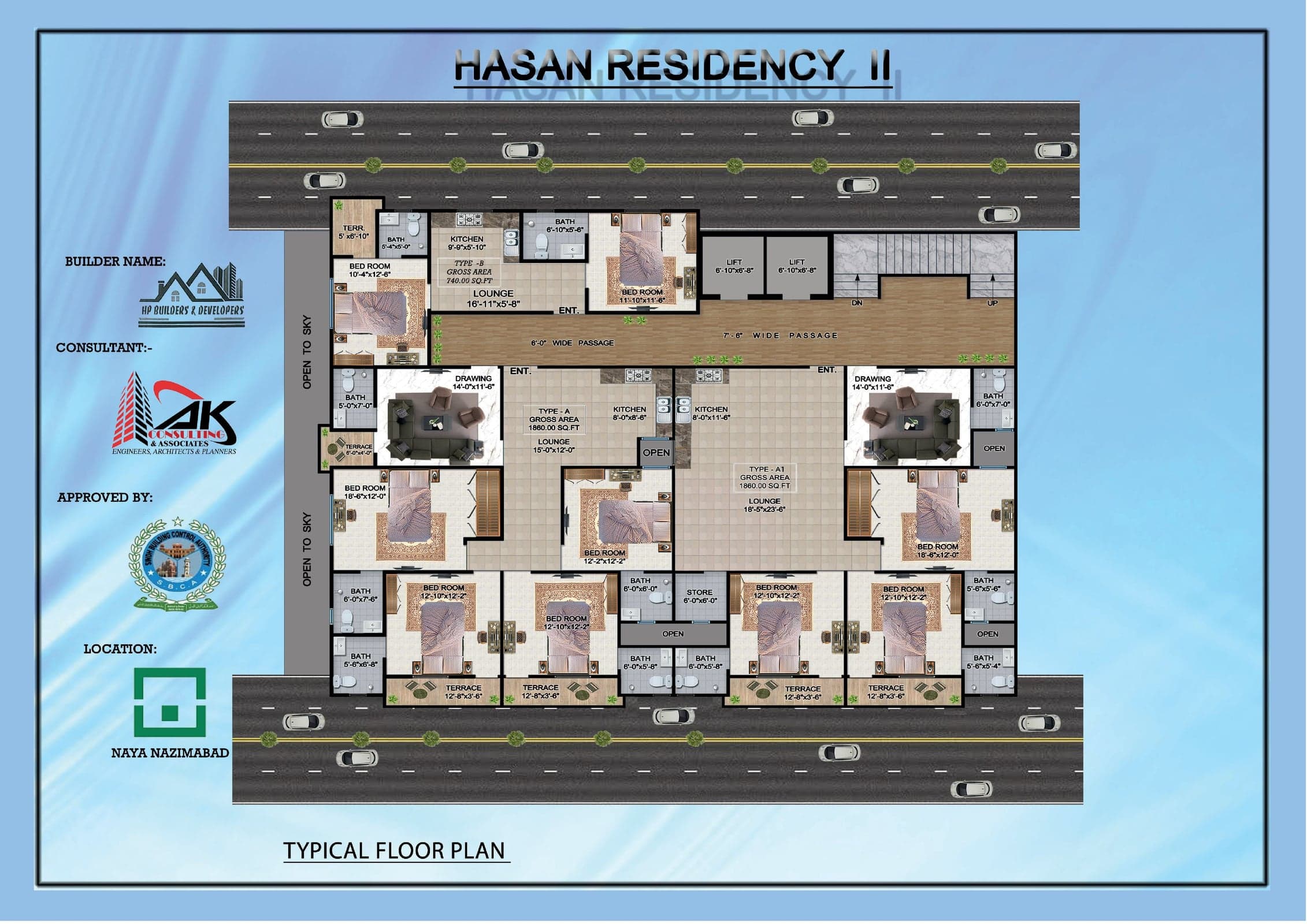 Hasan Residency 11 floor plan 3